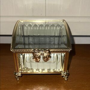 Dwell Studio Gold Glass Mirror Accessory Jewelry Box